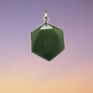 Green Jade Hexagon Pandent